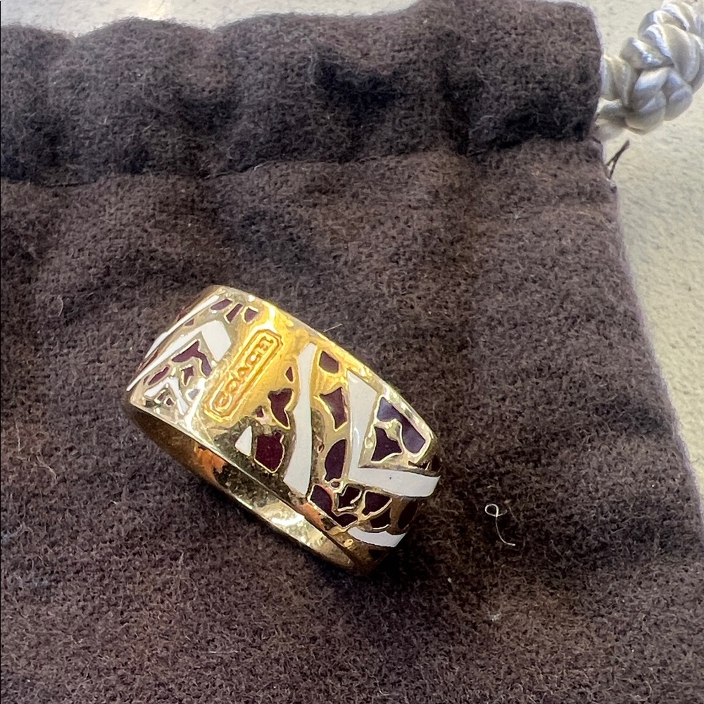 Coach Gold and Purple enamel  Ring